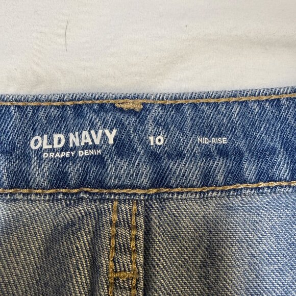 Old Navy Denim Midi Skirt Women’s 10 Blue Front Slit EUC - Picture 5 of 10